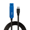 LINDY 43157 USB Type-A apa - USB Type-A anya 3.0 Hosszabbító kábel - Fekete (10m)
