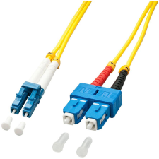 LINDY 47476 száloptikás kábel 20 M LC SC OS2 Sárga (47476) kábel és adapter