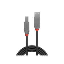 LINDY Anthra Line USB-B - USB-A Adat- és töltőkábel 5m - Fekete kábel és adapter