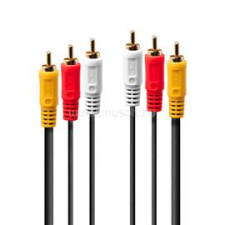 LINDY Audio Video Cable 3xPhono 5m (LINDY_35693) kábel és adapter