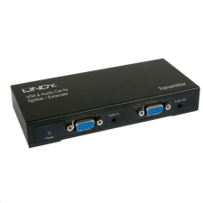 LINDY Splitter VGA 4 portos + Audio, Cat5 Extender 300m /35401 kábel és adapter