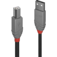 LINDY USB 2.0 Csatlakozókábel [1x USB 2.0 dugó, A típus - 1x USB 2.0 dugó, B típus] 7.50 m Fekete kábel és adapter