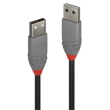 LINDY USB-A - USB-A kábel 1m fekete-szürke (36692) (lindy36692) kábel és adapter