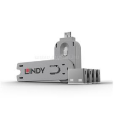 LINDY USB Port Locks 4xWHITE+Key (LINDY_40454) kábel és adapter