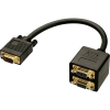 LINDY VGA Y adapter [1x VGA dugó - 2x VGA dugó] Fekete (41214)