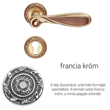 Linea Cali Aisha francia króm díszes rozettás kilincsgarnitúra 1650 RB 115 NF zár és alkatrészei
