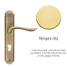 Linea Cali Aria fényes réz kilincsgarnitúra Pajzsos 1630 PL OL zár és alkatrészei