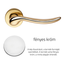 Linea Cali Beta fényes króm körrozettás kilincsgarnitúra 488 RB 027 CR zár és alkatrészei