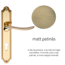 Linea Cali Beta matt patinás Pajzsos kilincsgarnitúra 488 PL PM zár és alkatrészei