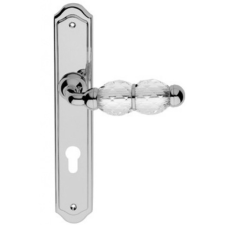 Linea Cali Crystal fényes króm Pajzsos kilincsgarnitúra 830 PL 0C CR zár és alkatrészei