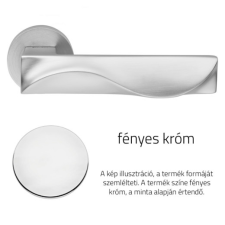Linea Cali Duna fényes króm körrozettás kilincsgarnitúra 1410 RB 023 CR zár és alkatrészei