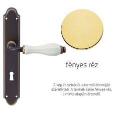 Linea Cali Erica fényes réz / fehér porcelán kilincsgarnitúra Pajzsos 1295 PL OL zár és alkatrészei