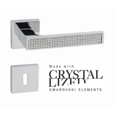 Linea Cali Zen Mesh fényes króm négyzetrozettás kilincsgarnitúra 1157 RB 019 CR zár és alkatrészei