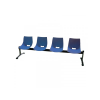 Linea Várótermi pad 4 üléses Shell /Shell sötétkék, króm váz / Shell s.kék, króm váz