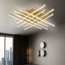  LINEX LED csillár távirányítóval, 109W, 3000K/4000K/6000K fényerő, szabályozható, arany világítás