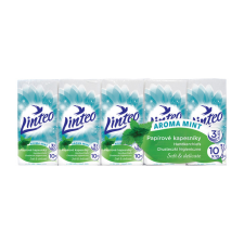 LINTEO Papírzsebkendő 3-rétegű 10x10db Menta LINTEO SATIN 8 594 002 370 879 asztalterítő és szalvéta