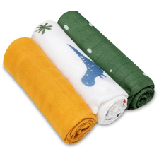 LIONELO Bamboo 3 db-os textil pelenka szett (70x70) - Dino mosható pelenka