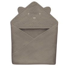 LIONELO Muslin pamut kapucnis törölköző - Beige Cappuccino babatörülköző, kifogó