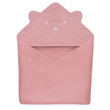 Lionelo Muslin pamut kapucnis törölköző - Pink Baby babatörülköző, kifogó