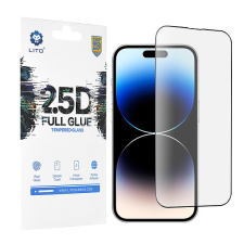 Lito - 2.5D FullGlue üveg - iPhone 14 Pro - fekete (KF2310347) mobiltelefon kellék