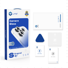 Lito Apple iPhone 14 Pro/14 Pro Max Lito S+ original AR 3D Fém Kamera Védő Üvegfólia - Fekete mobiltelefon kellék