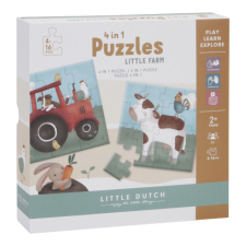  Little Dutch 4 in 1 kirakó - Little Farm puzzle, kirakós