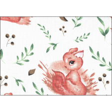 LittleONE by Pepita minőségi Textil pelenka 55 x 80 cm - Mókus #fehér-vörös mosható pelenka