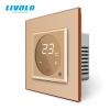 LIVOLO C77TMG LIVOLO érintős hőmérséklet kapcsoló, termosztát, 240V 16A, arany kristályüveg