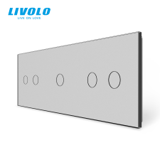 LIVOLO C7C2C1C2S LIVOLO hármas sorolókeret kettes+egyes+kettes kapcsolóhoz, ezüst kristályüveg villanyszerelés