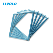 LIVOLO C7DFK LIVOLO dekorációs keret dugaljhoz-konnektorhoz, csatlakozó aljzathoz, kék villanyszerelés