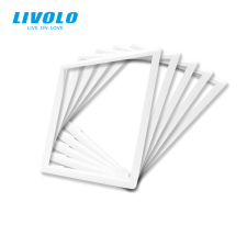 LIVOLO C7DFW LIVOLO dekorációs keret dugaljhoz-konnektorhoz, csatlakozó aljzathoz, fehér villanyszerelés