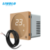 LIVOLO C7STMG LIVOLO érintős hőmérséklet kapcsoló, termosztát, padlóérzékelő szenzorral, 240V 16A, arany