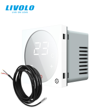 LIVOLO C7STMW LIVOLO érintős hőmérséklet kapcsoló, termosztát, padlóérzékelő szenzorral, 240V 16A, fehér fűtésszabályozás