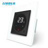 LIVOLO C7TMBW LIVOLO érintős hőmérséklet kapcsoló, termosztát, 250V 16A, fekete-fehér kristályüveg