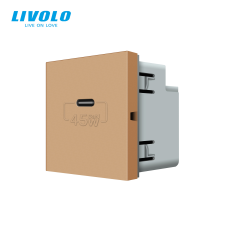 LIVOLO C7USBCG LIVOLO QC-PD 45W USB C töltőaljzat-csatlakozó aljzat, arany kábel és adapter