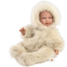 Llorens : Alicia 45cm-es síró baba cumival bársony bundában kreatív és készségfejlesztő