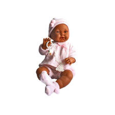 Llorens Kreol csecsemő baba rózsaszín ruhában 45 cm baba