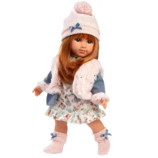 Llorens : Nicole 35cm-es vörös hajú baba rózsaszín mellényben kreatív és készségfejlesztő