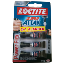 Loctite SUPER ATTAK POWER FLEX MINI TRIÓ GÉL 3X1G PILLANATRAGASZTÓ ragasztószalag és takarófólia