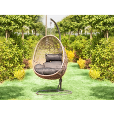 Logé Garden ALANISDG függő fotel sötét szürke színben - bézs kosárral kerti bútor