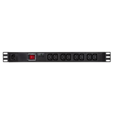 LogiLink 19" PDU 8-as IEC320 C13, túlfeszültség-védelemmel és kapcsolóval hosszabbító, elosztó