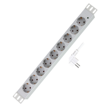 Logilink 19" PDU 9 utas német aljzat, világosszürke hosszabbító, elosztó