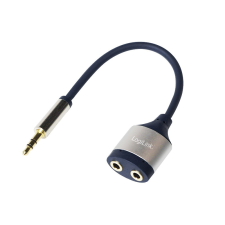 LogiLink 3,5 mm-es 3-Pin/M apa - 2x3,5 mm/F anya Audiokábel (0,18m) kábel és adapter