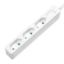LogiLink Aljzat 3-as, 3x CEE 7/16, vékony, 1,5 m, fehér hosszabbító, elosztó