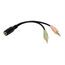 LogiLink audiokábel 2x 3,5 mm 3-Pin/M-3,5 mm 4-Pin/F 0,15m fekete (CA0020) kábel és adapter