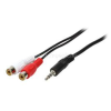 LogiLink Audiokábel, 3,5 mm-es 3 tűs/M-2x RCA/F, fekete, 5 m (LOGILINK_CA1045)