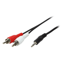 LogiLink Audiokábel, 3,5 mm-es 3 tűs/M-2x RCA/M, 5 m kábel és adapter