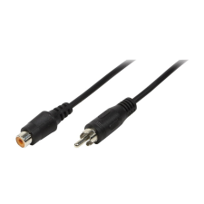 LogiLink Audiokábel, RCA/M - RCA/M, fekete, 5 m kábel és adapter