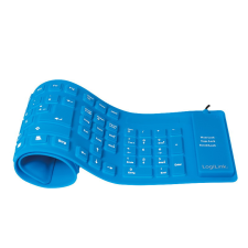 LogiLink Billentyűzet rugalmas vízálló USB + PS/2, kék billentyűzet