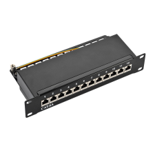 LogiLink Cat.6A Patch Panel 12-port 10", árnyékolt, fekete egyéb hálózati eszköz